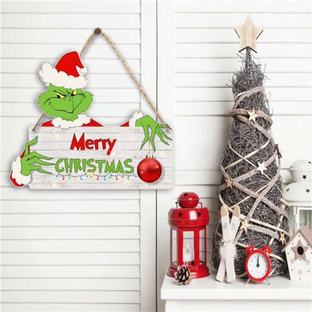 Christmas Decorations Hanging Signs Door Sign for Holiday, 12.6″x 10.6″ Inches